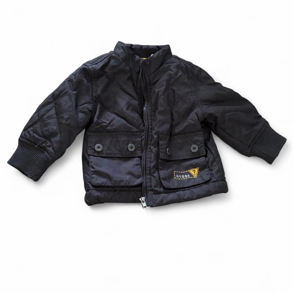 Baby black quilted Guess jacket 12m
